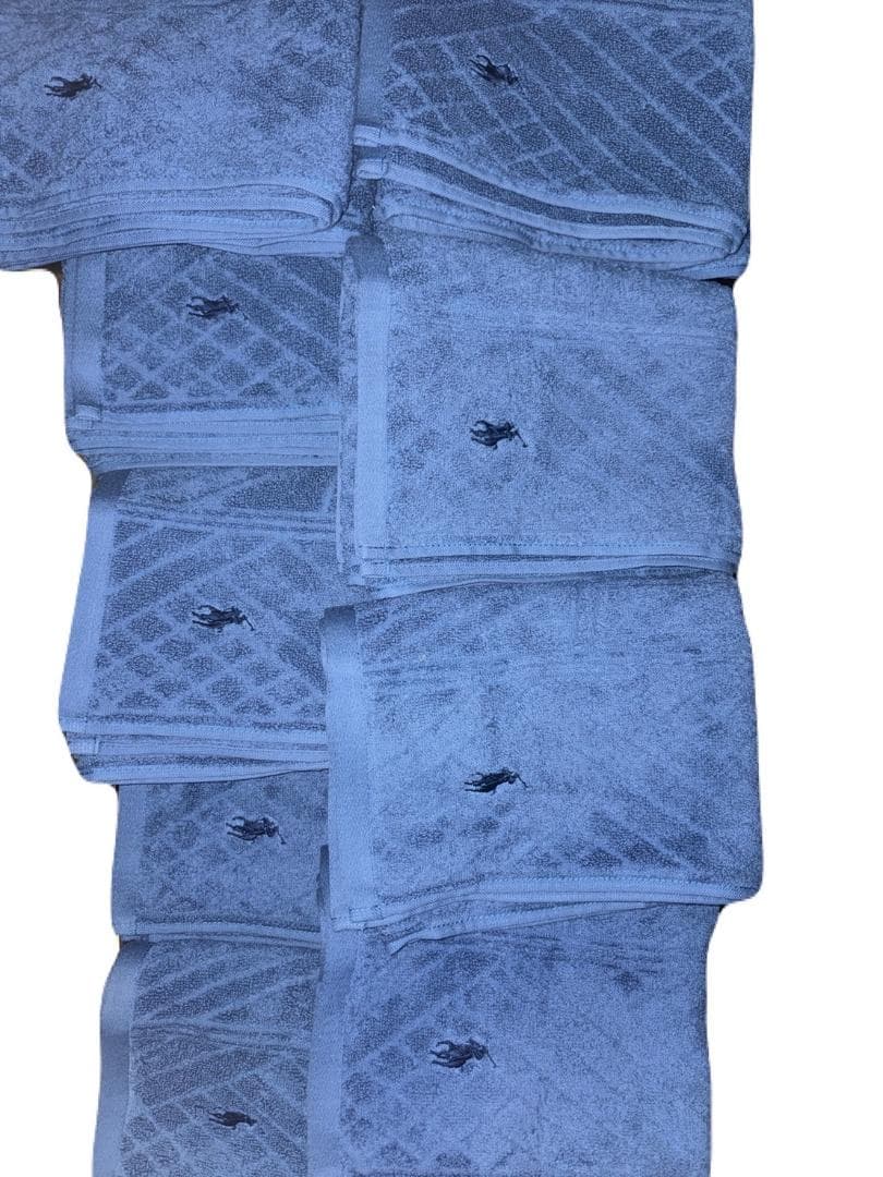 RALPH LAUREN フェイスタオル 9枚組 ブルー系 34×85cm 新品