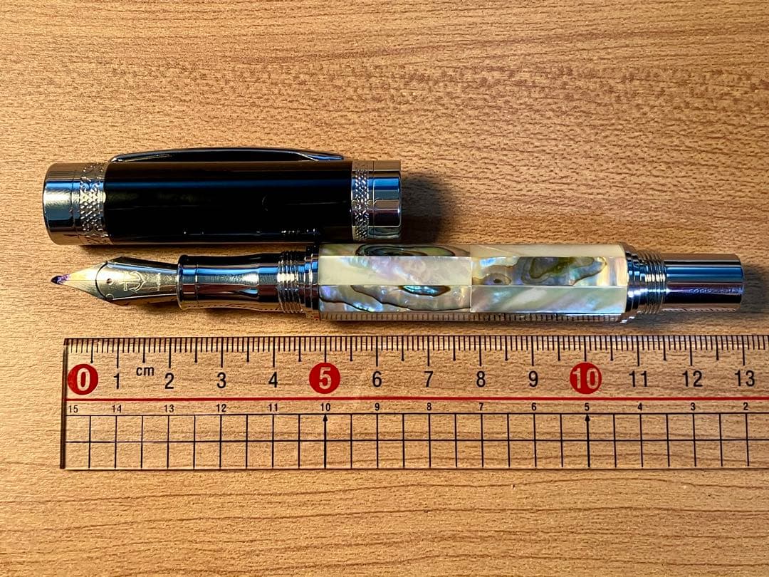 クロスポイント長刀研ぎ万年筆 螺鈿細工 極太