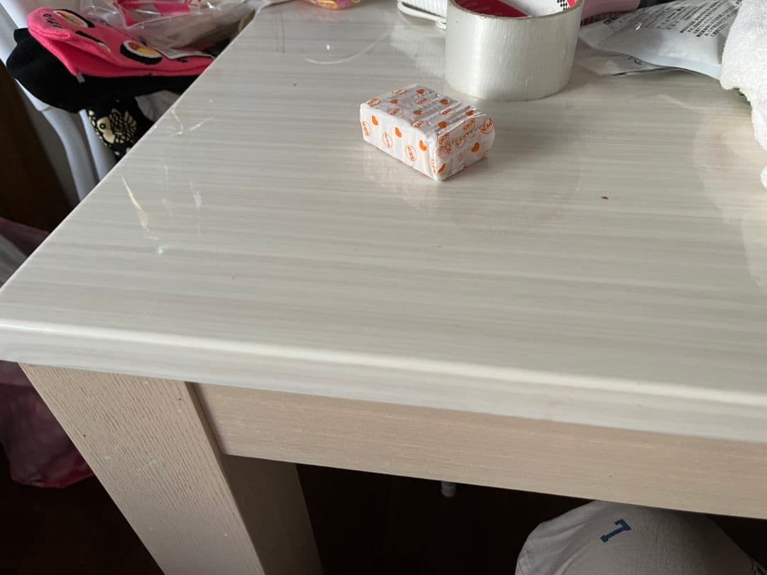 【あぁ】ホワイト木製ダイニングテーブルのみ