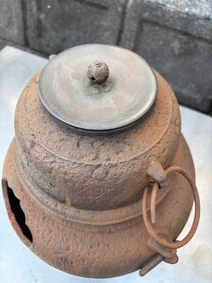 鉄製　茶釜　茶道具　レトロ　古道具　鉄瓶