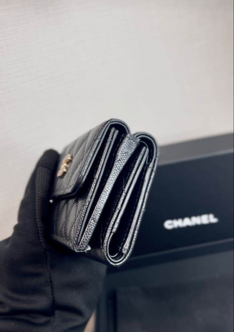 CHANEL 25AW スモールウォレット ブラック
