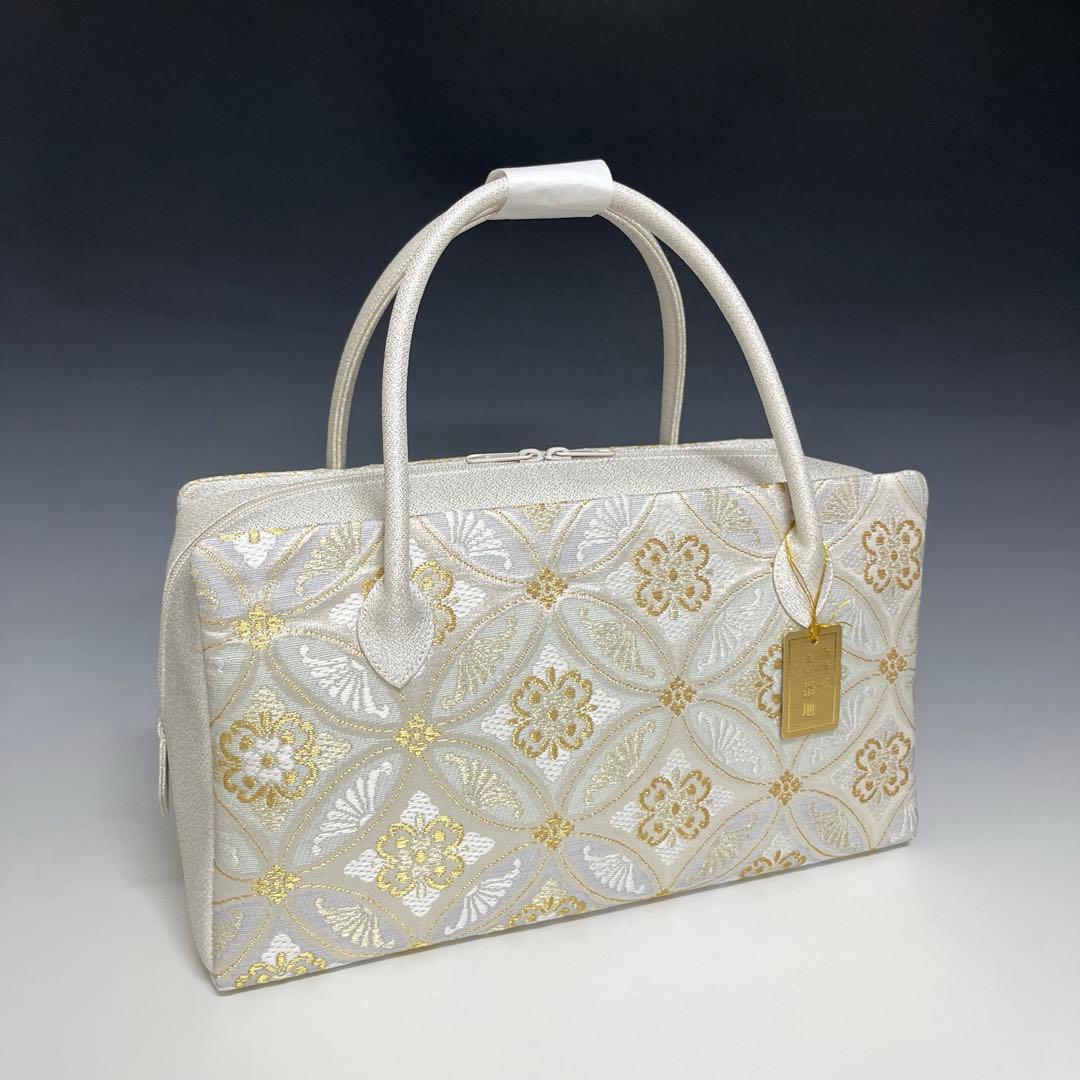 新品未使用品　京都 西陣織正絹帯地使用　利休バッグお茶席　25036