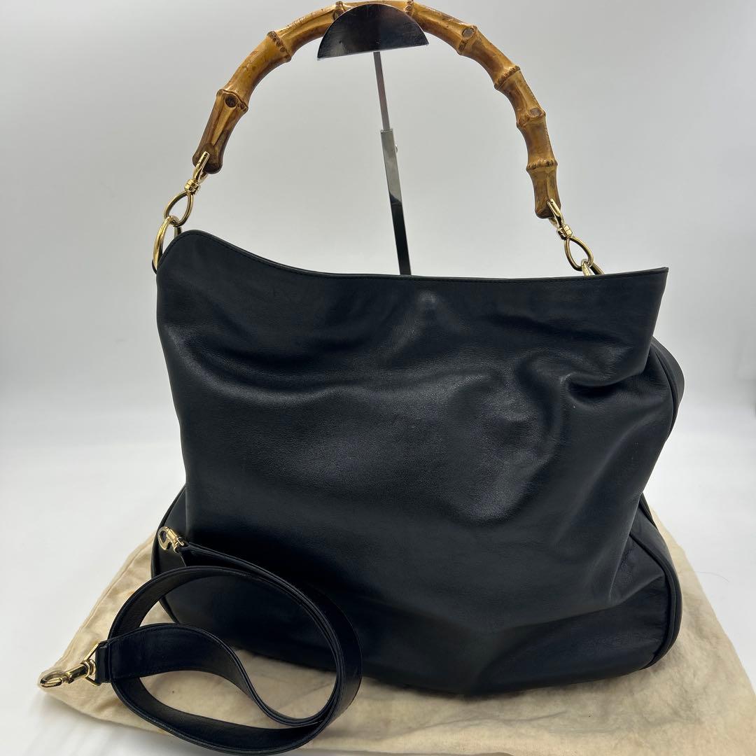 GUCCI グッチ バンブー 2way ショルダーバッグ　ハンドバッグ　レザー