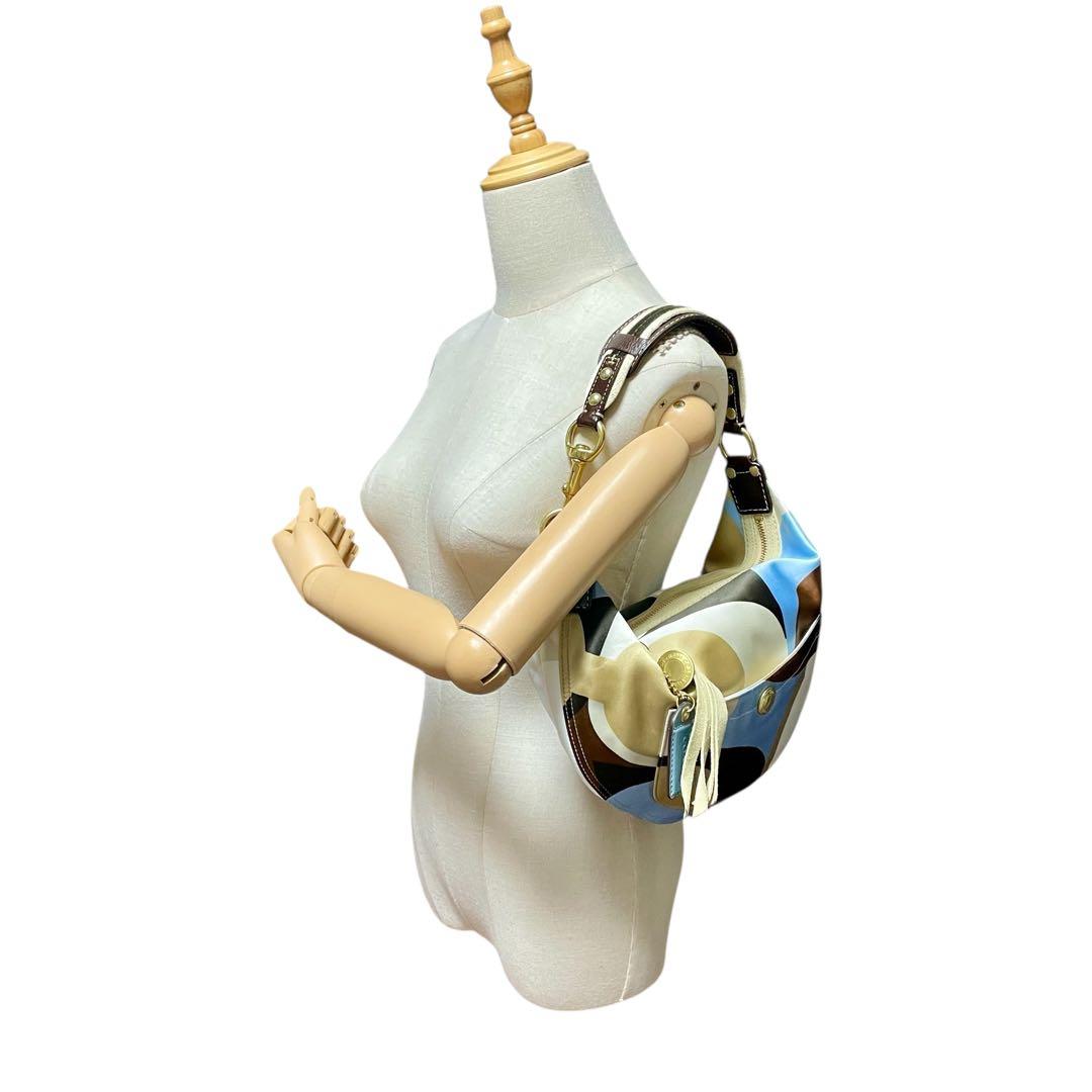 バッグ Coach Satin Canvas Hobo Shoulder 10105