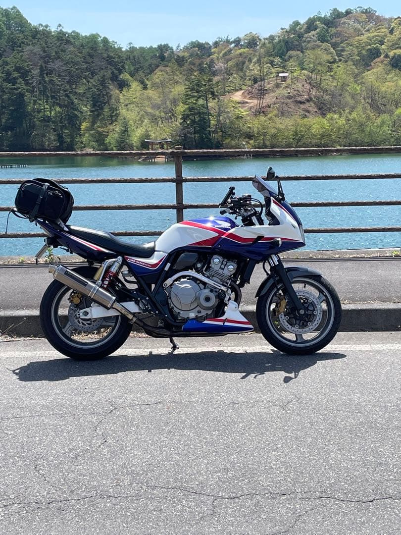 アンダーカウル CB400SF CBX400 ジェイド青白トリコロール　加工済み