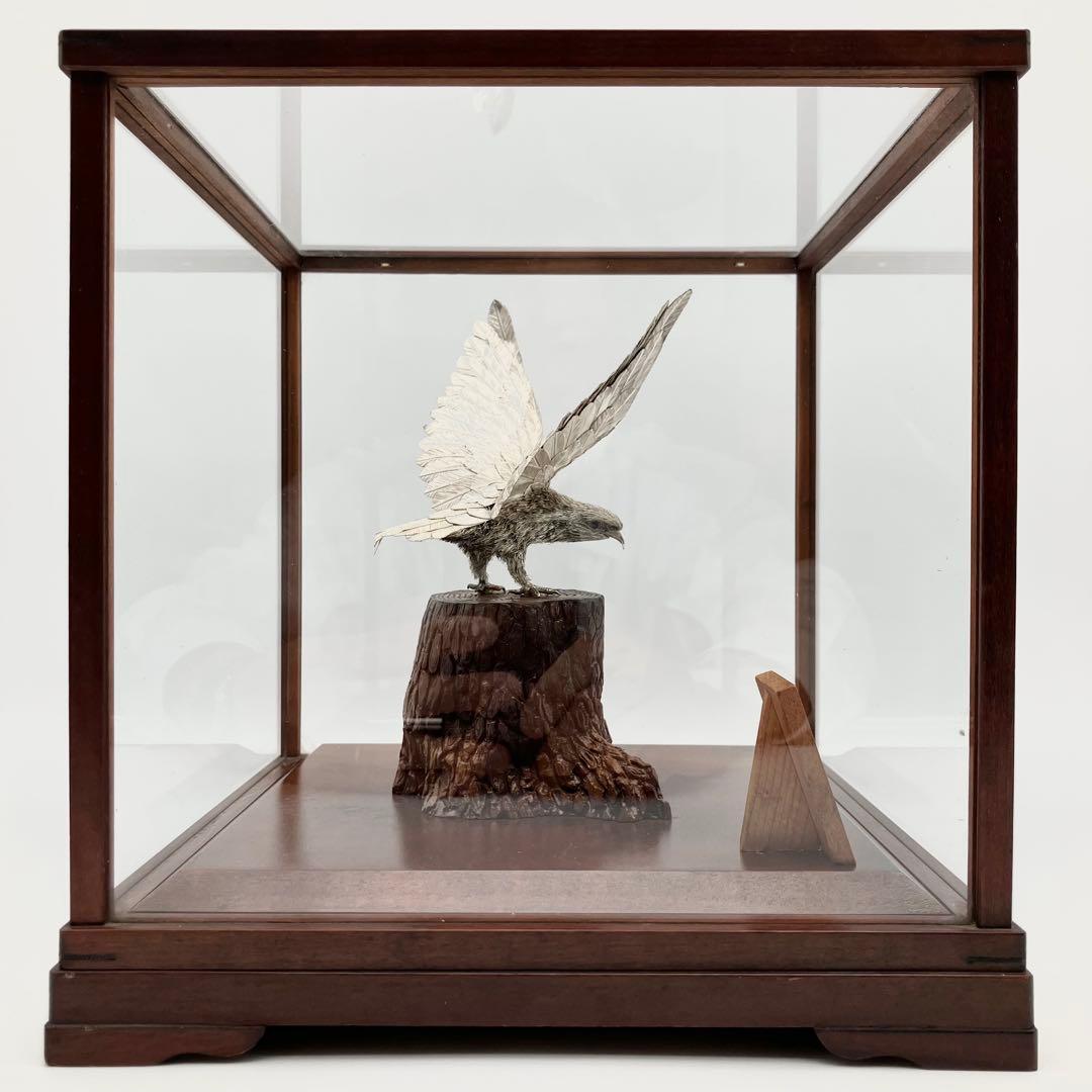 純銀 白鷹 光則作 純銀製置物