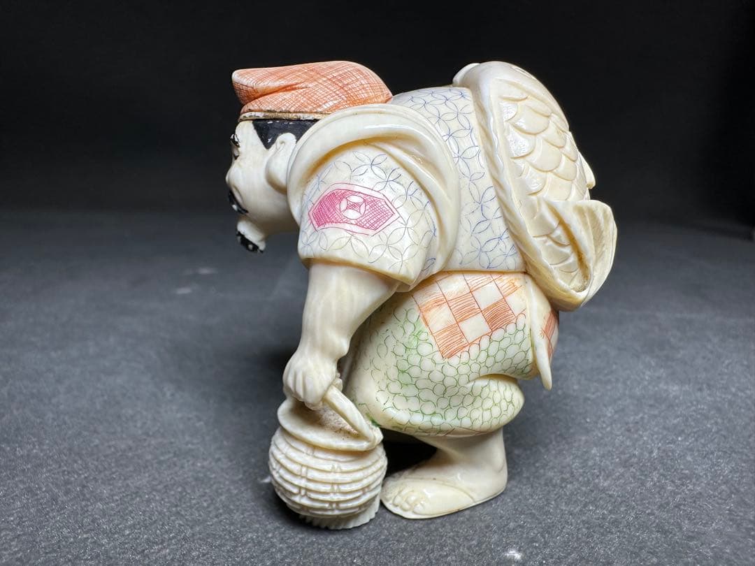 極上　七福神　置物　根付　印籠　天然素材　アンティーク　骨董　飾り物　古美術品