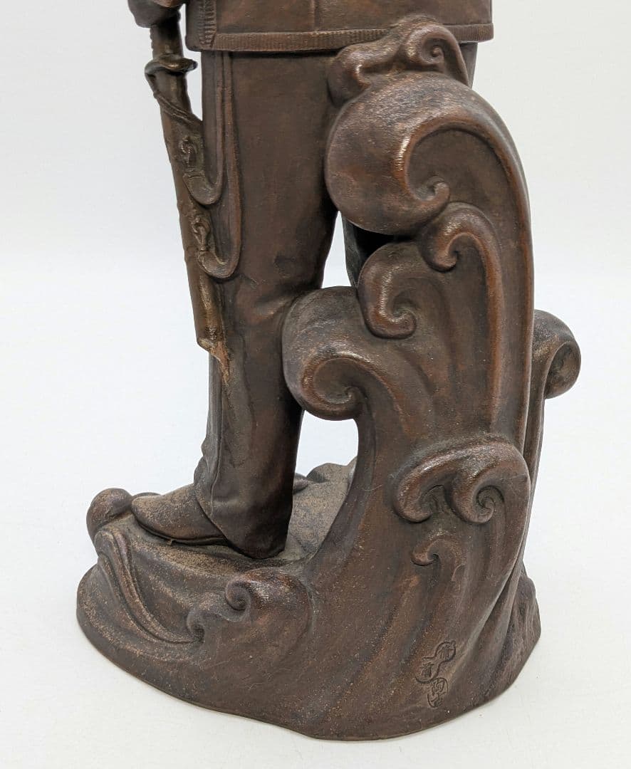 小西陶古 備前焼 東郷元帥像 置物 東郷平八郎 陶像 細工物 陶器人形 日露戦争