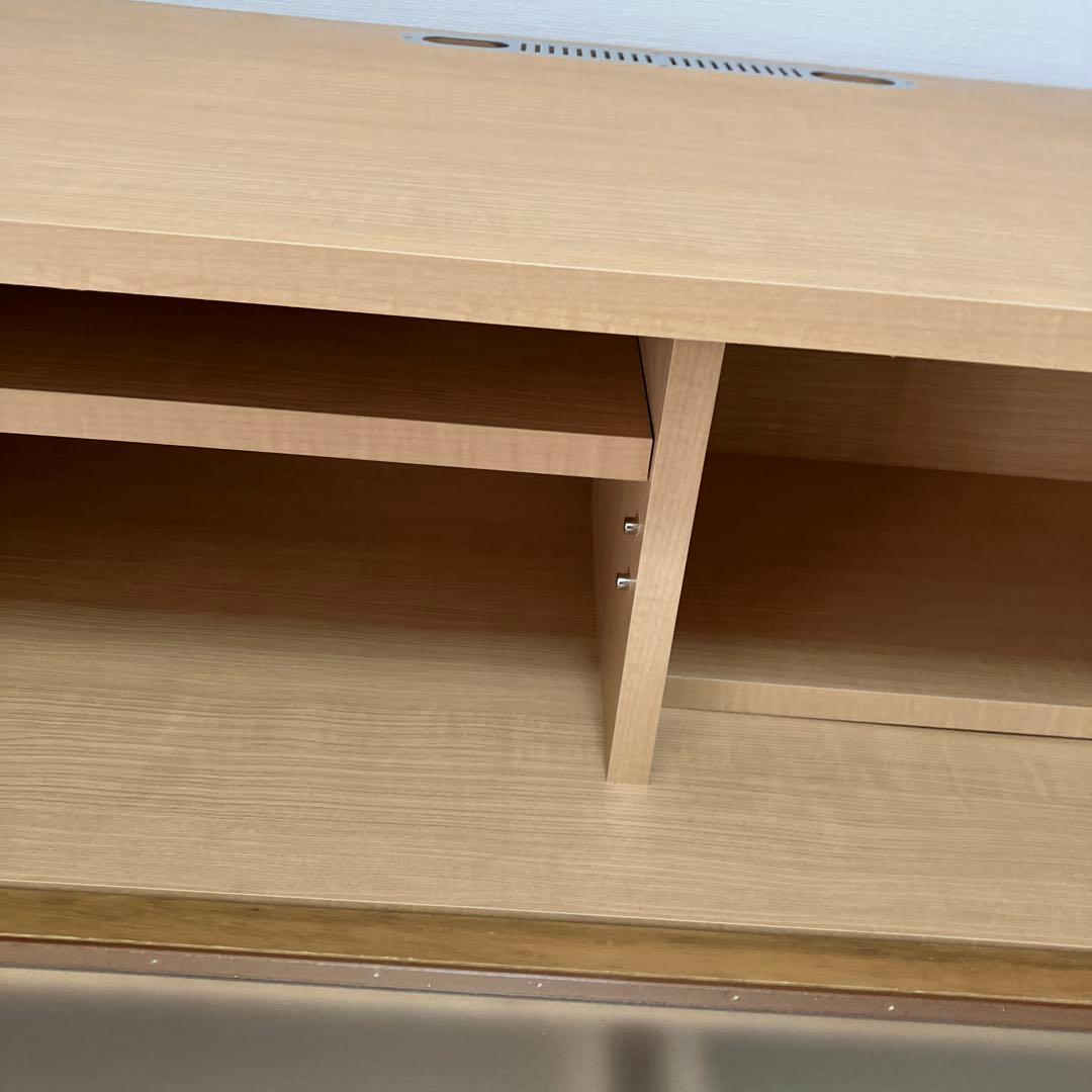 高野木工　ナチュラルウッド テレビボード ガラス扉付き