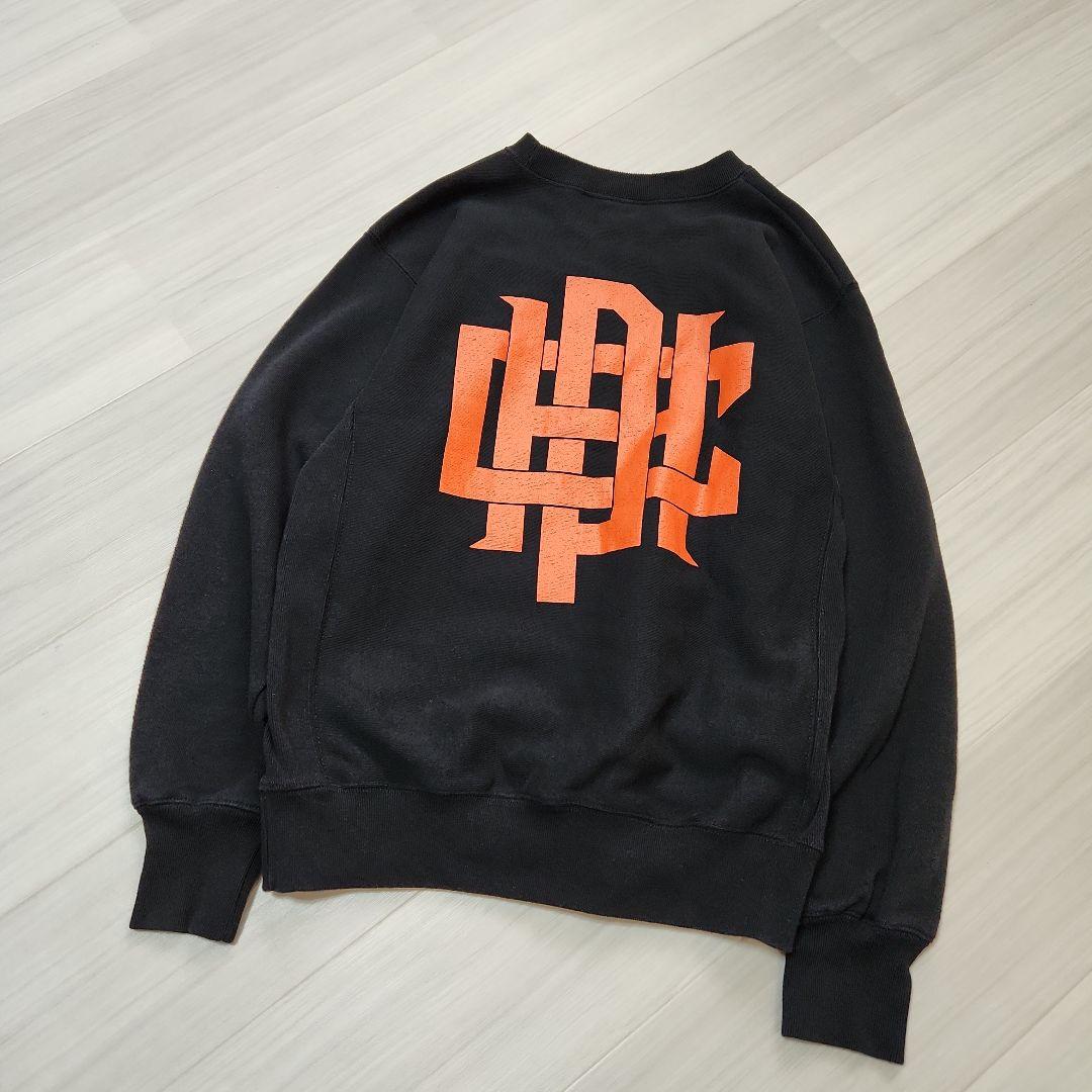 ☆Cph/Golf☆裏起毛OVERLAP LOGO クルースウェットS黒オレンジ