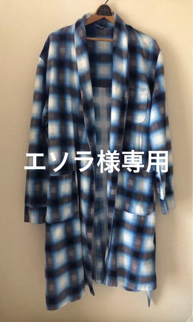 60s〜70s vintage 好配色オンブレ！！プリントネルガウン⭐︎