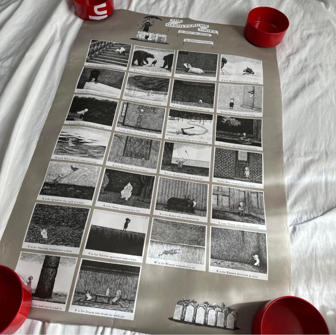 廃盤　大判　エドワード・ゴーリー ポスター「ギャシュリークラムのちびっ子たち」