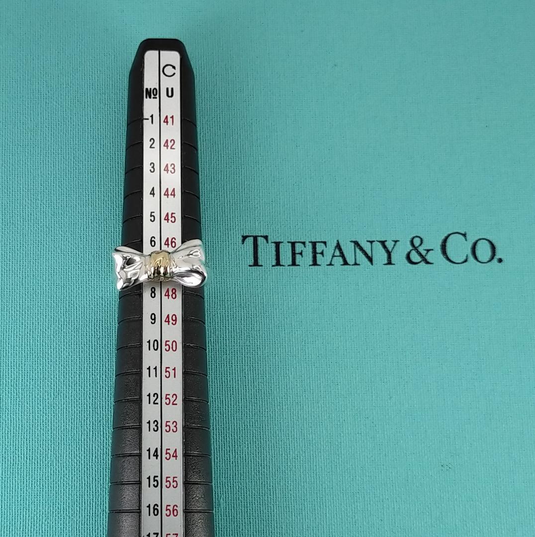 ●SALE●【ティファニー】リボン　コンビ　リング　７号　2248