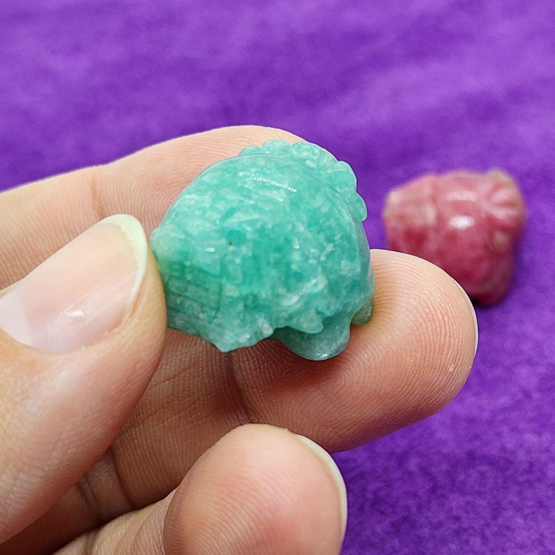 ルビーとアマゾナイト 龍亀ロングイ セットで