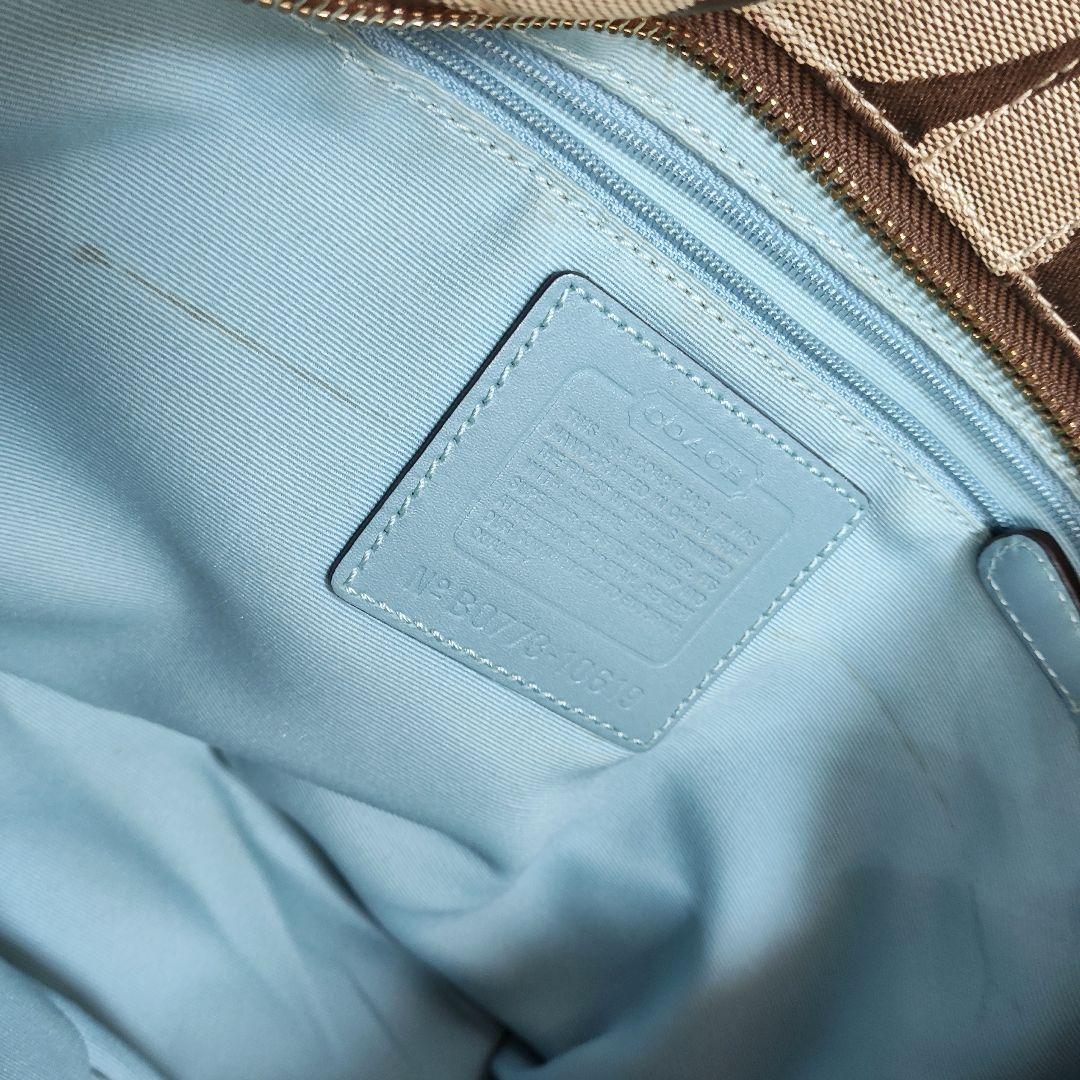 COACH シグネチャー ワンショルダーバッグ 水色 ターンロック y2k