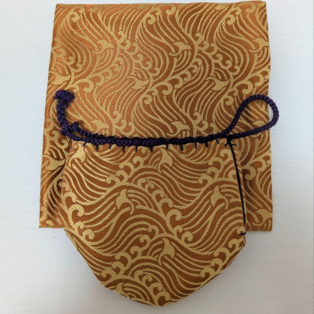 和巾　仕覆　鵬雲斎家元好 波上銀杏文緞子　龍村光峯　茶道具