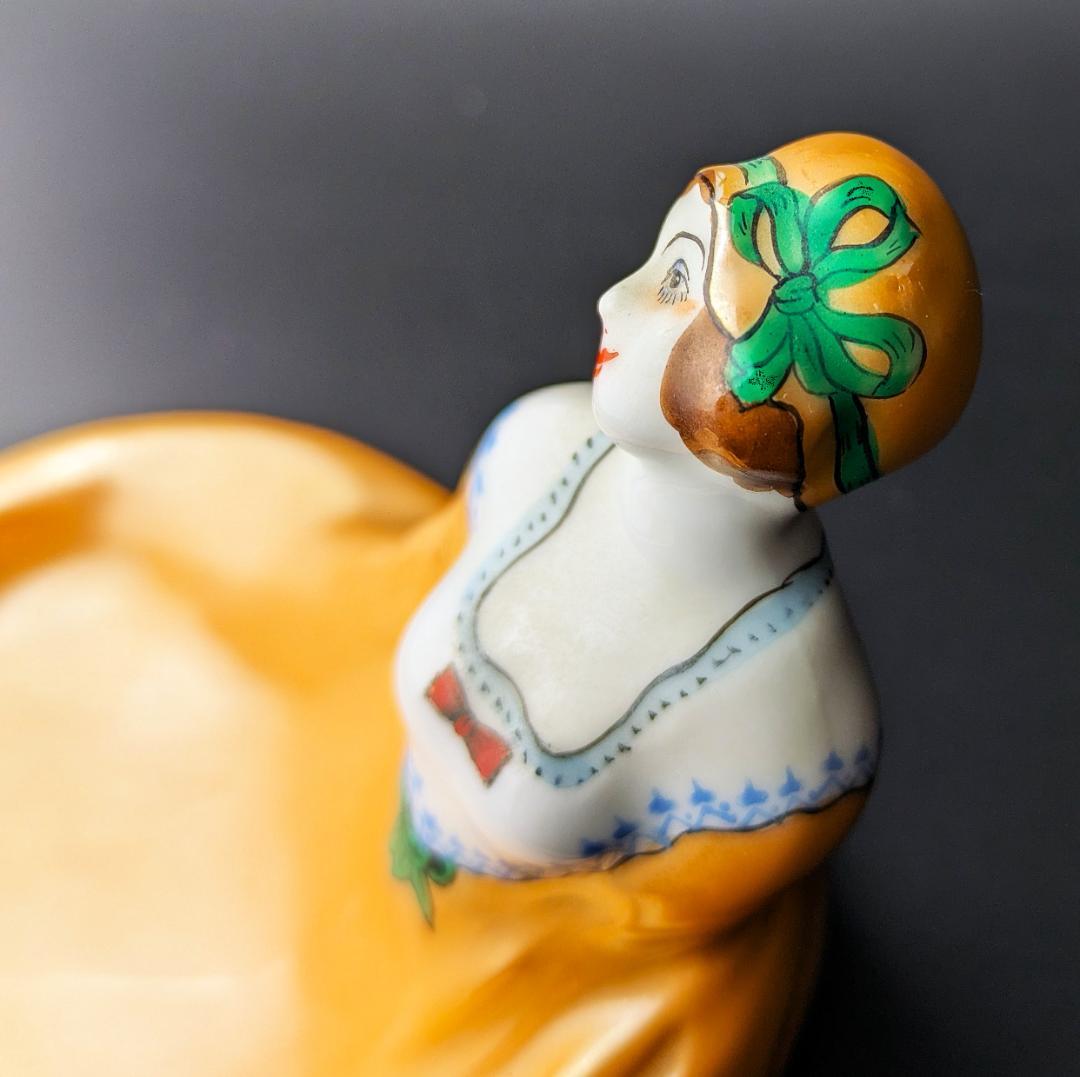 可愛いモガ★アールデコ ノリタケ デコレディ ラスター彩 ディッシュ M