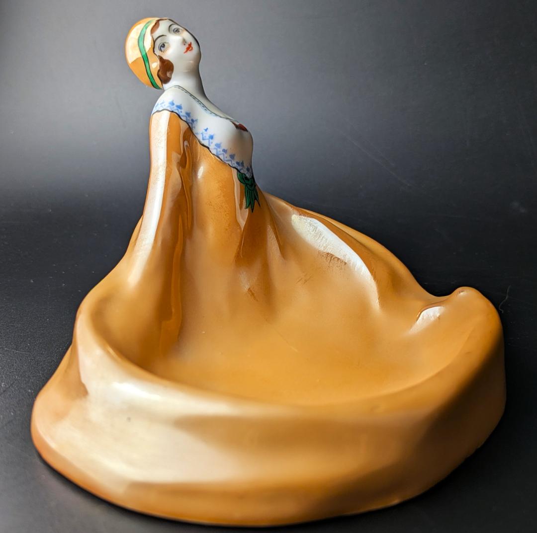 可愛いモガ★アールデコ ノリタケ デコレディ ラスター彩 ディッシュ M