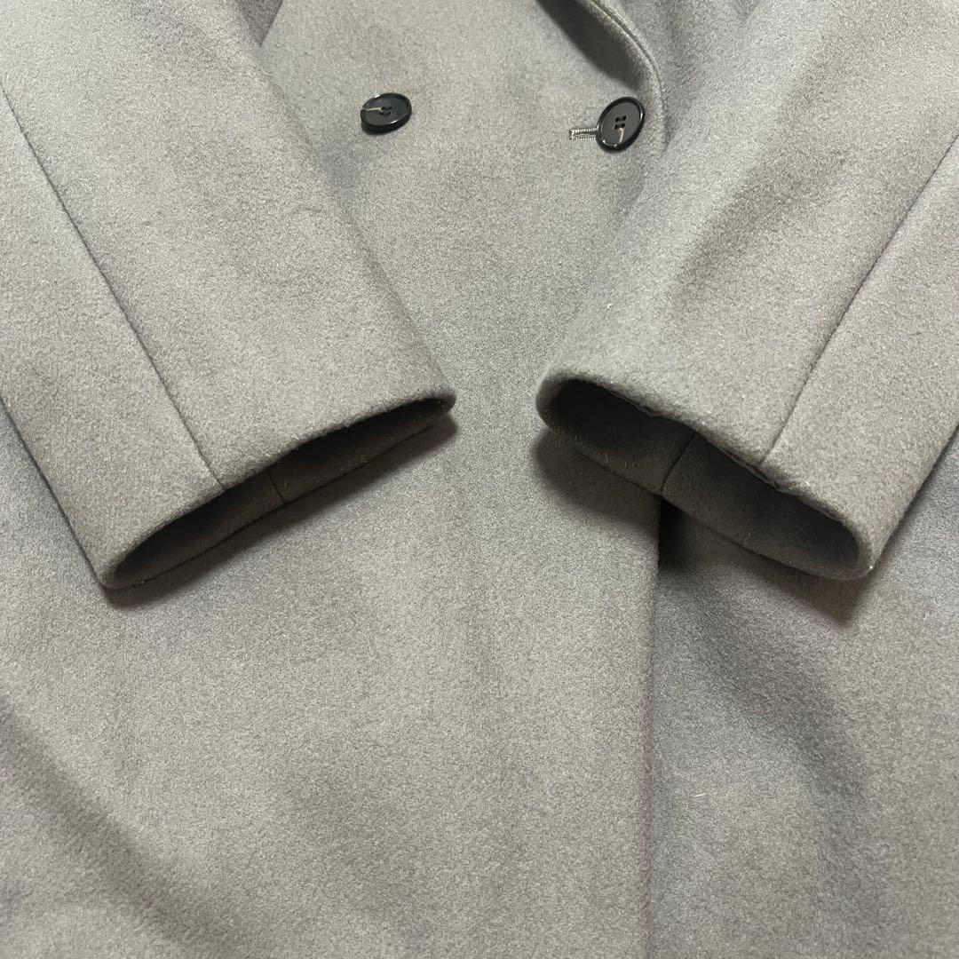 UNTITLED ウールメルトン チェスターコート ダブル グレー キュプラ