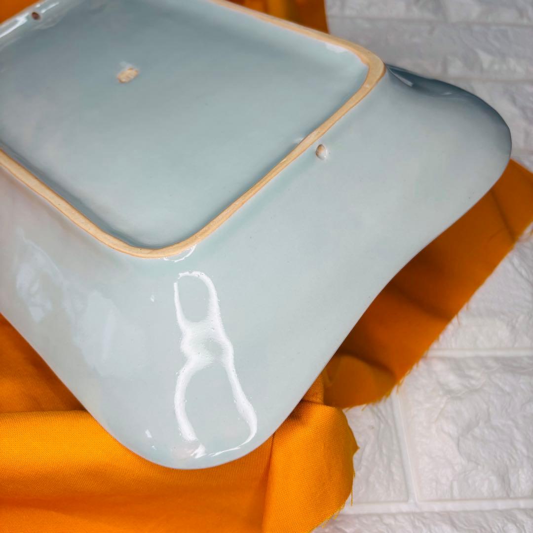 【木箱・栞付き】吉祥歳刻皿 角皿 工芸品 陶磁器 和食器 飾り皿