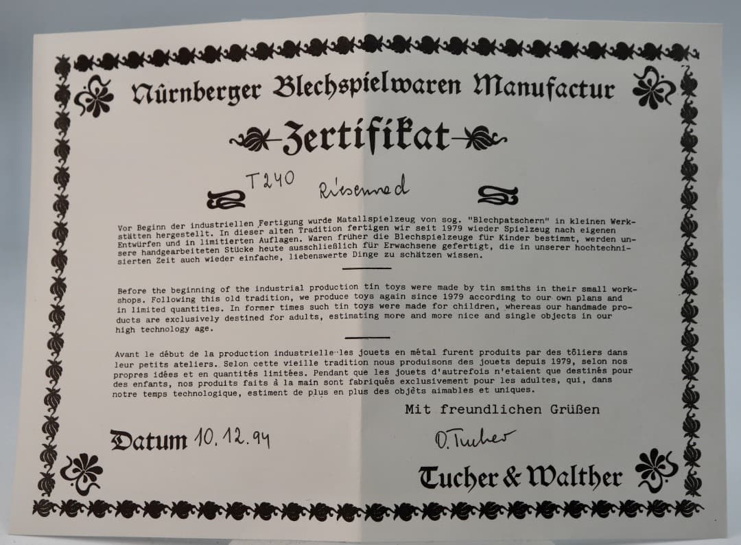 Tucher & Waltherドイツ製 観覧車大人用おもちゃゼンマイ駆動で回転