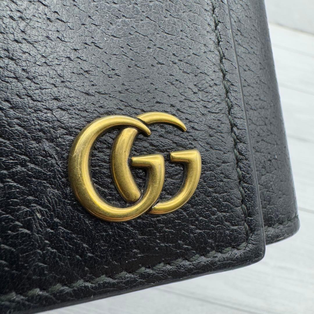 【美品】GUCCI　キーケース　6連 マーモント　GG　レザー　ブラック