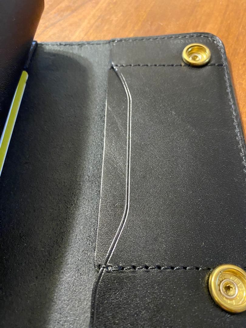 トラッカーウォレット　ミドル　三層　栃木レザー　ブラック