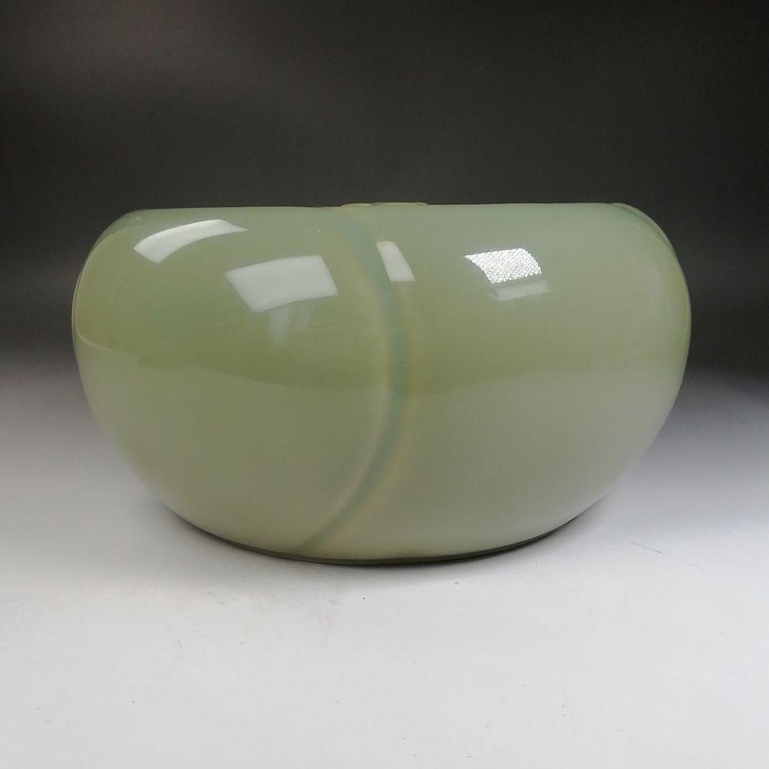 Ｗ７５　水指　『青磁　捻梅　水指』『梅峰 造』　共箱　茶道具