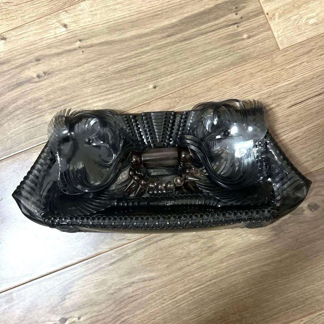 mame kurogochi クリアブラック パーティーバッグ