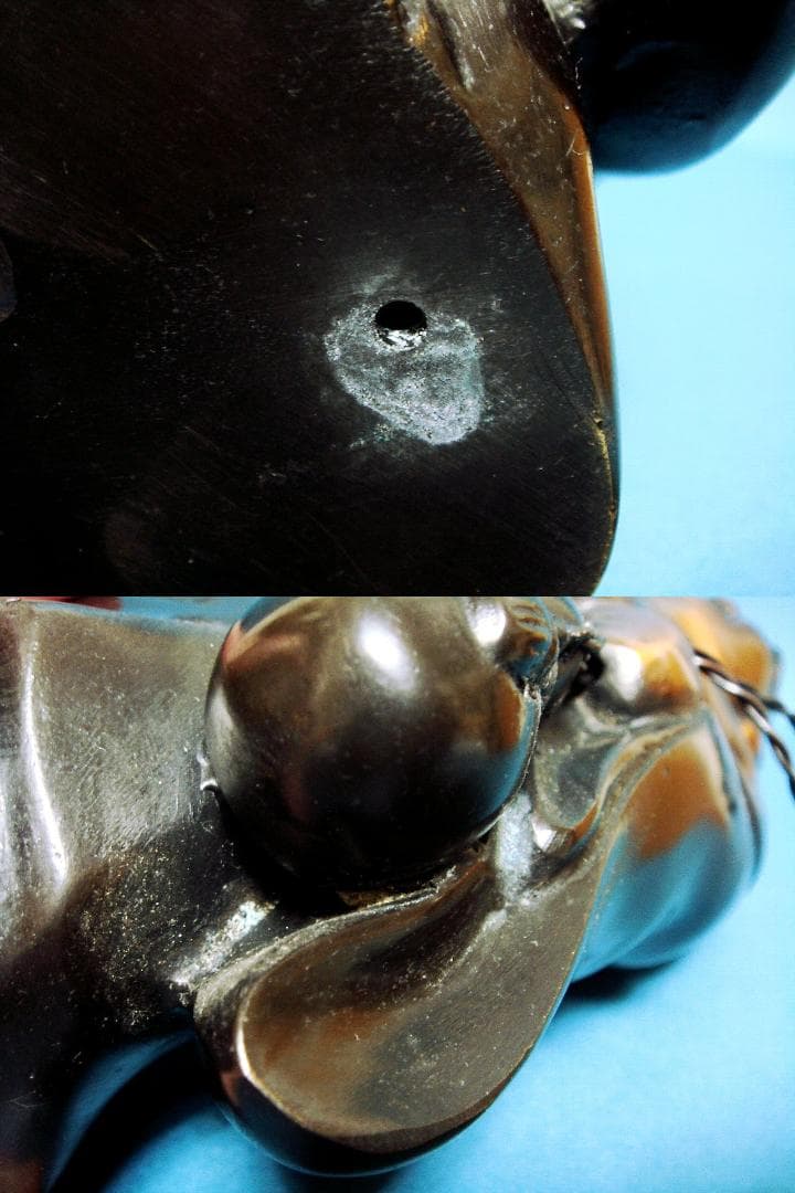 194『唐銅 指月 布袋像』　　/骨董品 古美術 古玩 アンティーク