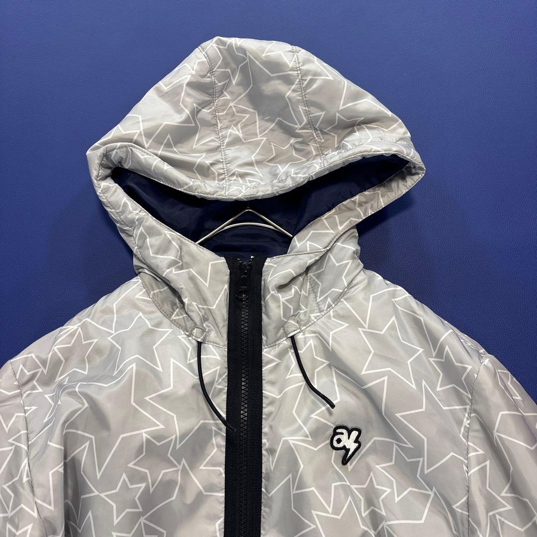 アルチビオ　フード付き　中綿　ブルゾン　ジャケット　L〜LL 総柄　グレー