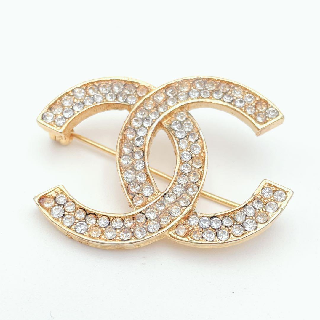 ✨️美品✨️ シャネル ココマーク ラインストーン ブローチ ゴールド 刻印有り