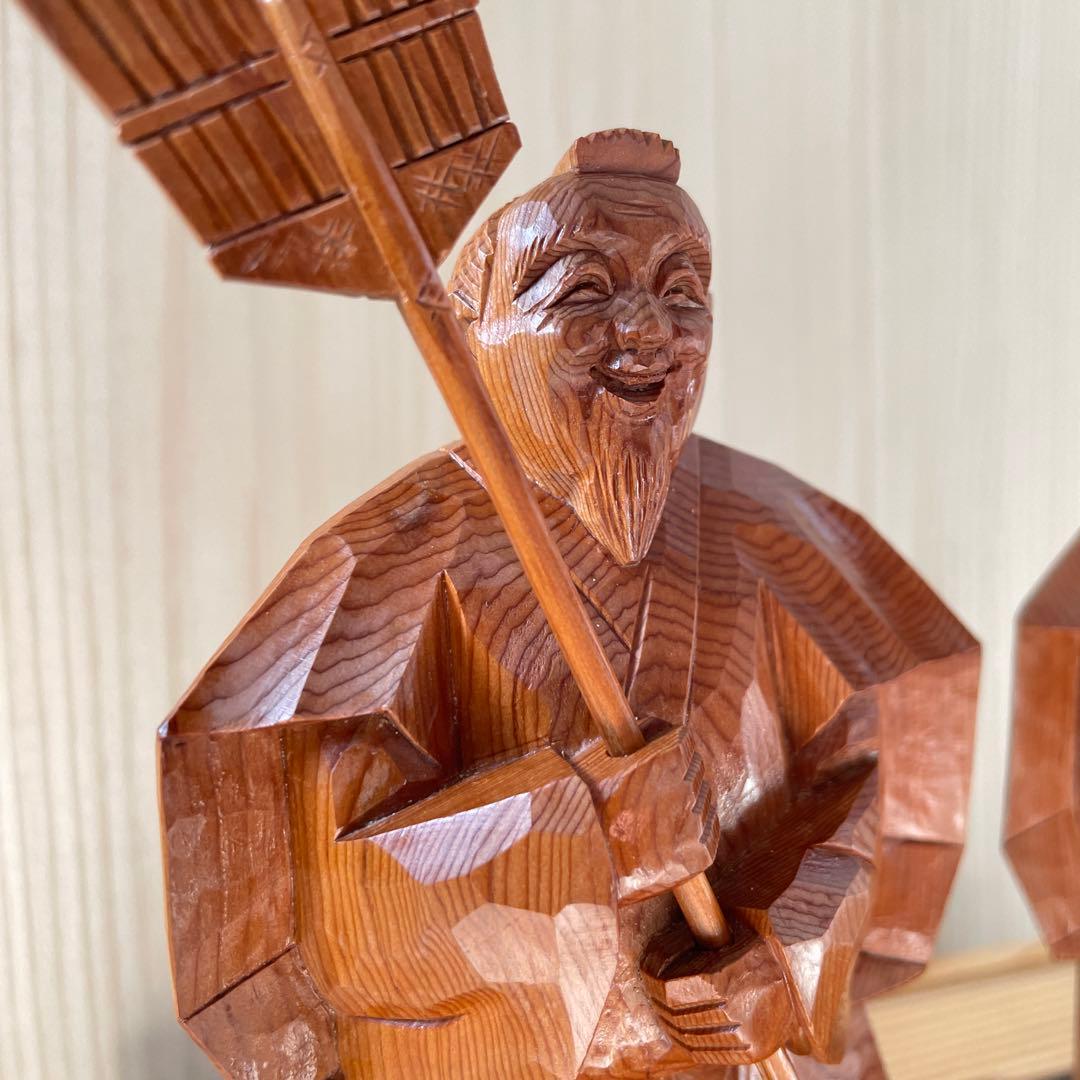 縁起物 飛騨高山の伝統工芸品　一位一刀彫り　高砂
