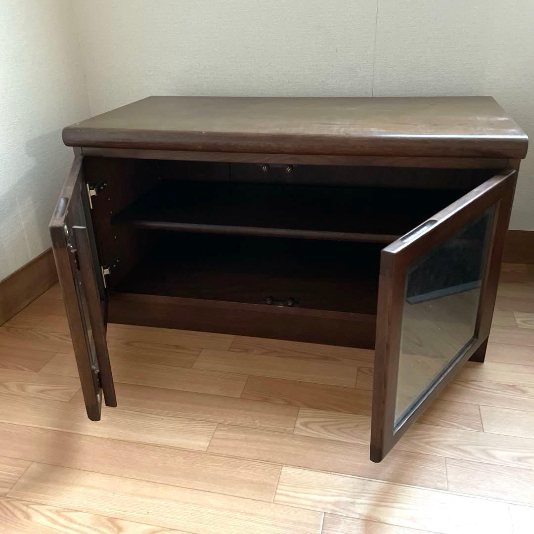 4/5迄　 カリモク　キャビネット　木製　キャビネット ガラス扉付　テレビ台　茶