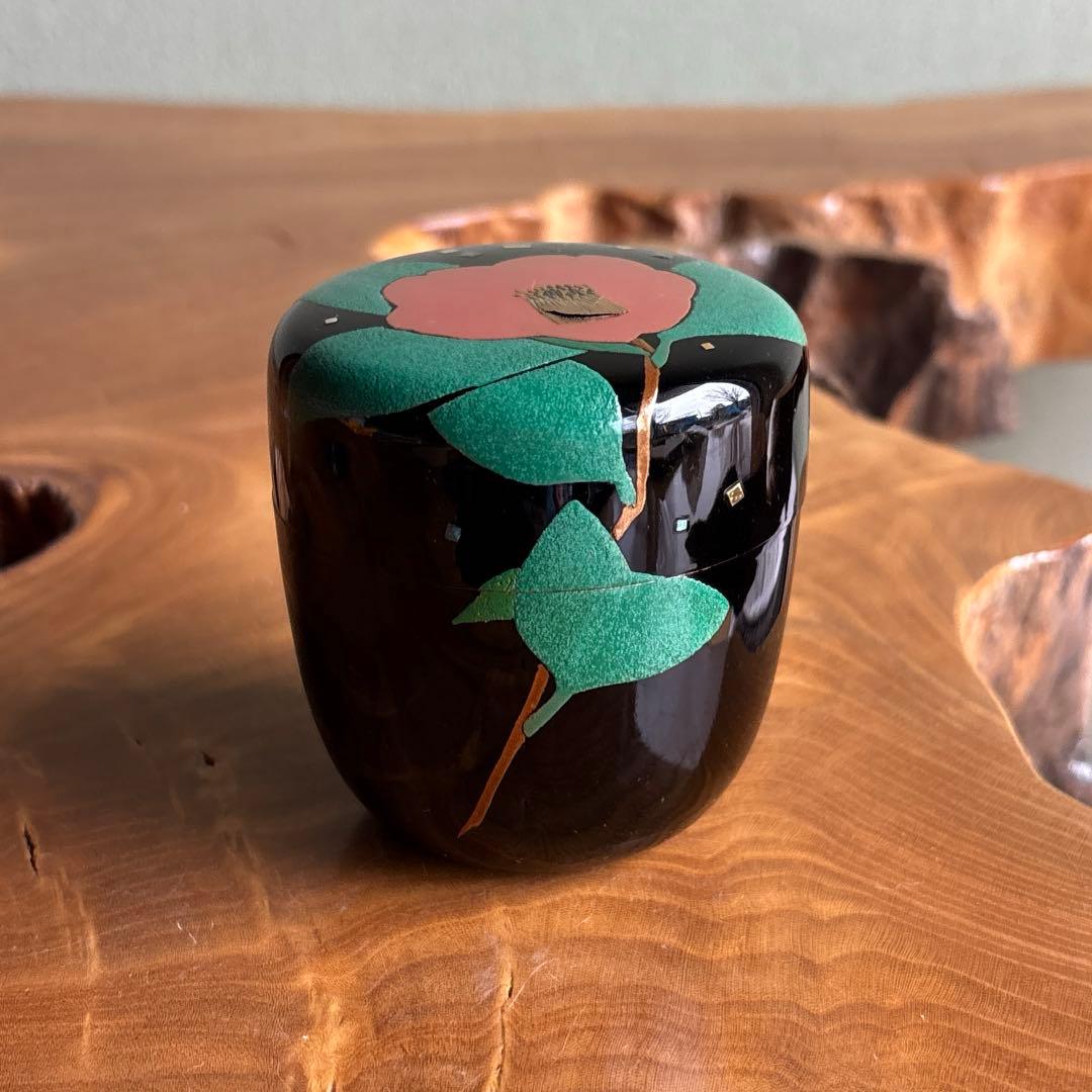 中村星山作 棗 椿 茶道具 共箱