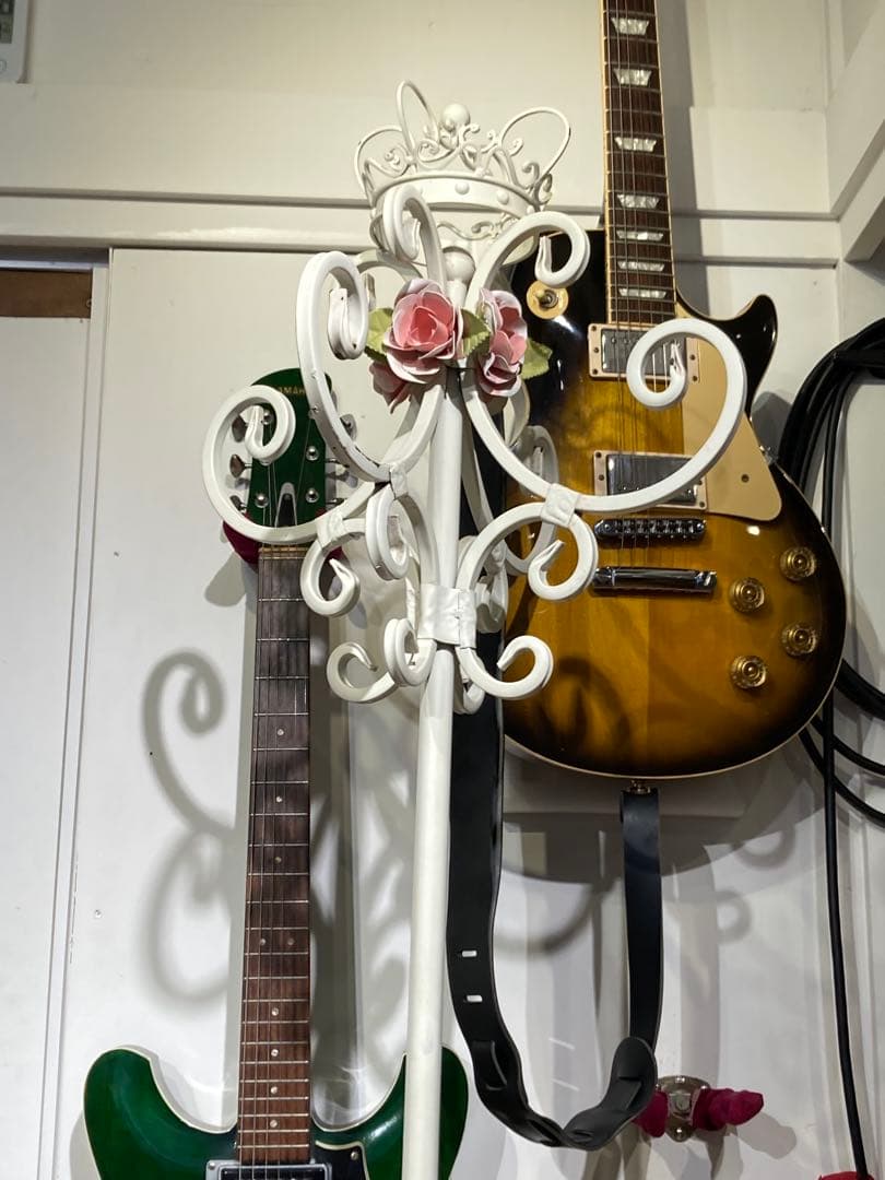 ポールスタンド ホワイト ピンク ローズ プリンセス ロココ調 アイアン 姫系