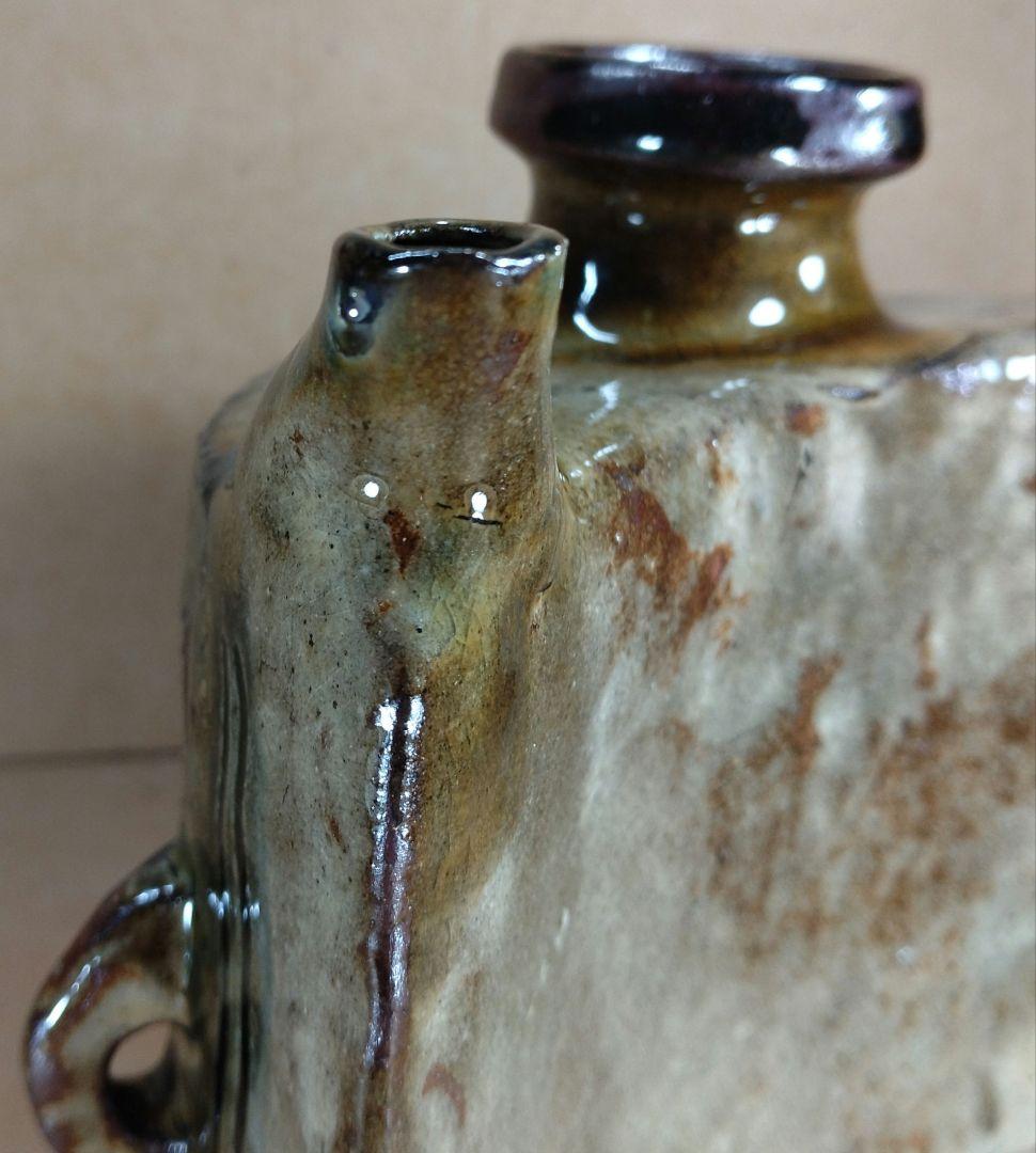 金城次郎 双魚紋抱瓶 共箱 栞ｗ22,3㎝【本物保証】壷屋人間国宝 栞 美品