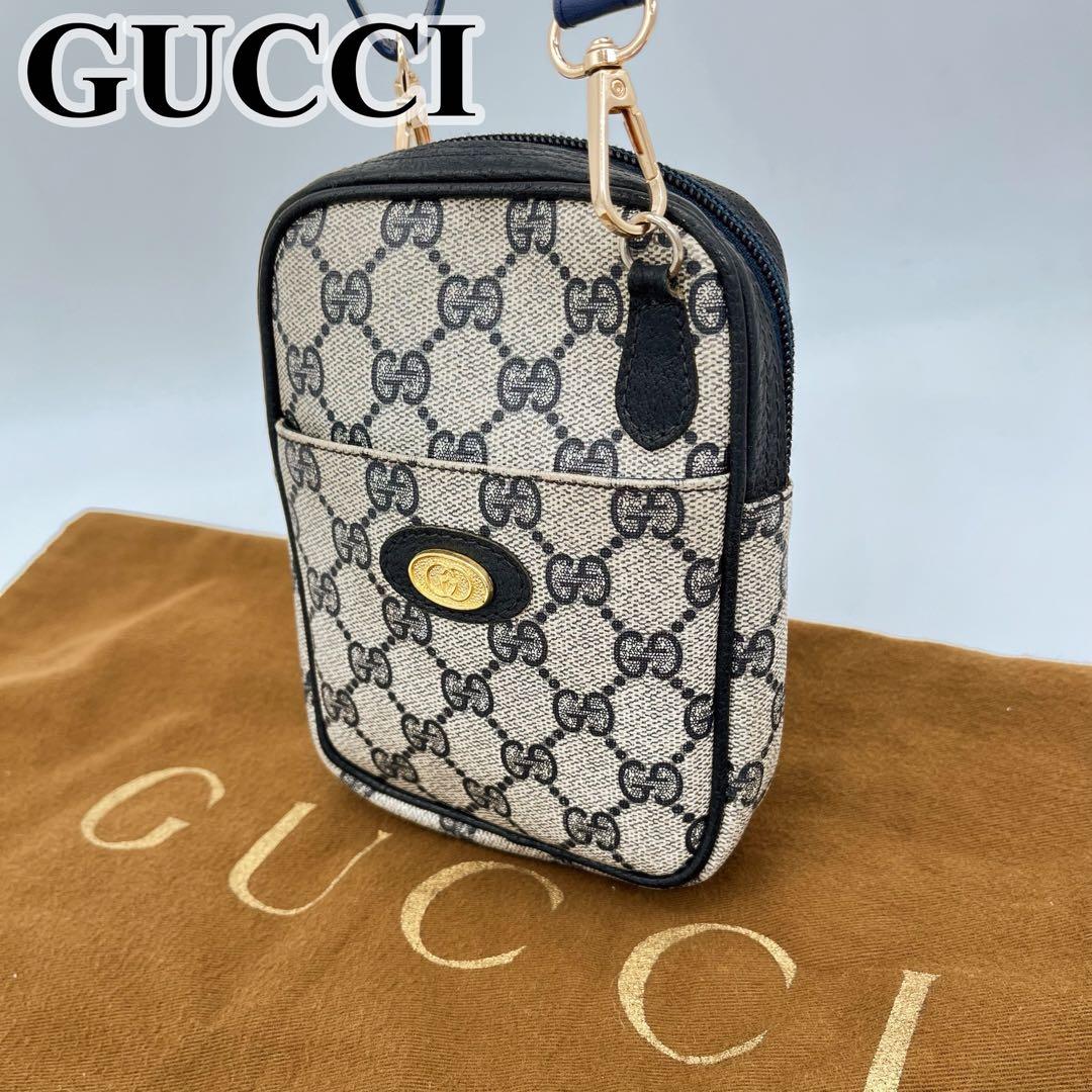 グッチ ミニショルダーバッグ ポシェット 斜めがけ GG柄 インターロッキング