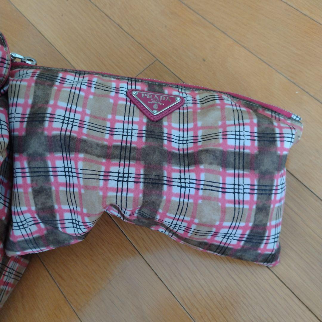 PRADA チェック柄BYOBAGバッグ ポーチ付き