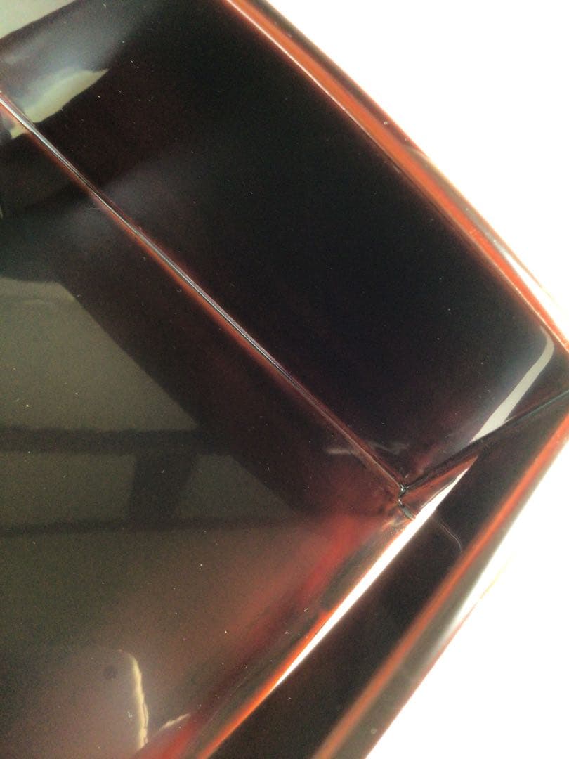 Ｐ９２１　莨盆　『鈴木松栄作』『溜塗』『而妙斎好』『独楽透し』　共箱　茶道具