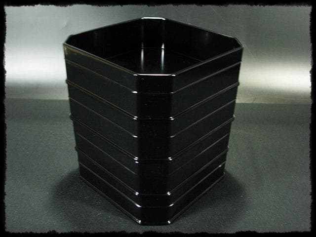 北村 葵春 真塗 縁高 黒真塗 菓子器 五段重箱 懐石 茶道具 共箱 f242