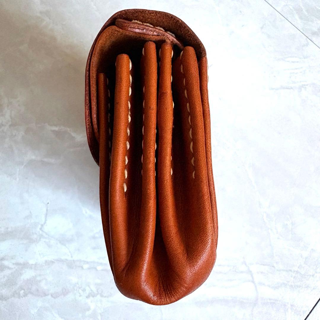 genten ゲンテン レザー折り財布 牛革 ブラウン 美品