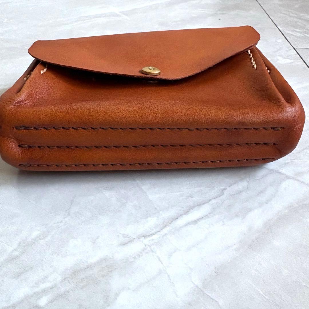 genten ゲンテン レザー折り財布 牛革 ブラウン 美品