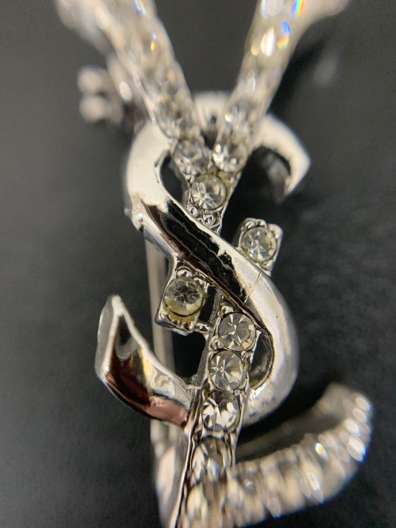 YSL イブサンローラン ブローチ シルバー