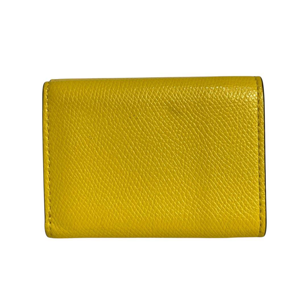 希少✨フェンディ 三つ折り財布 FFロゴ エフイズ エンボス レザー イエロー