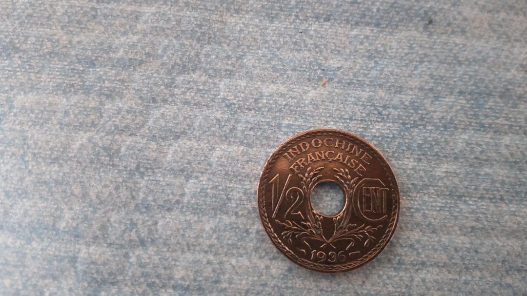 仏領インドシナ 1/2セント銅貨