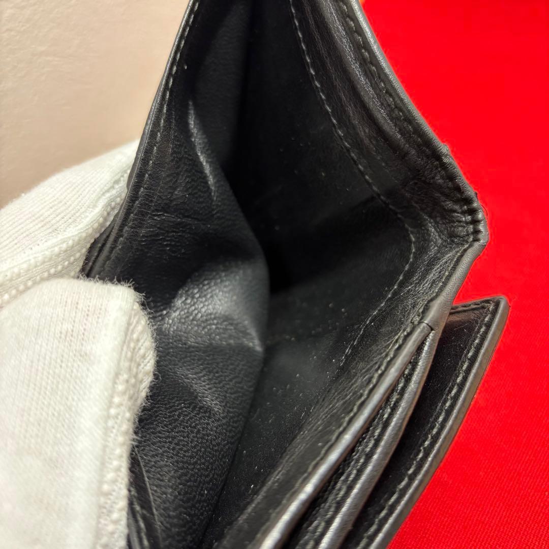 GUCCI グッチ インターロッキング Wホック 二つ折り GG BLACK