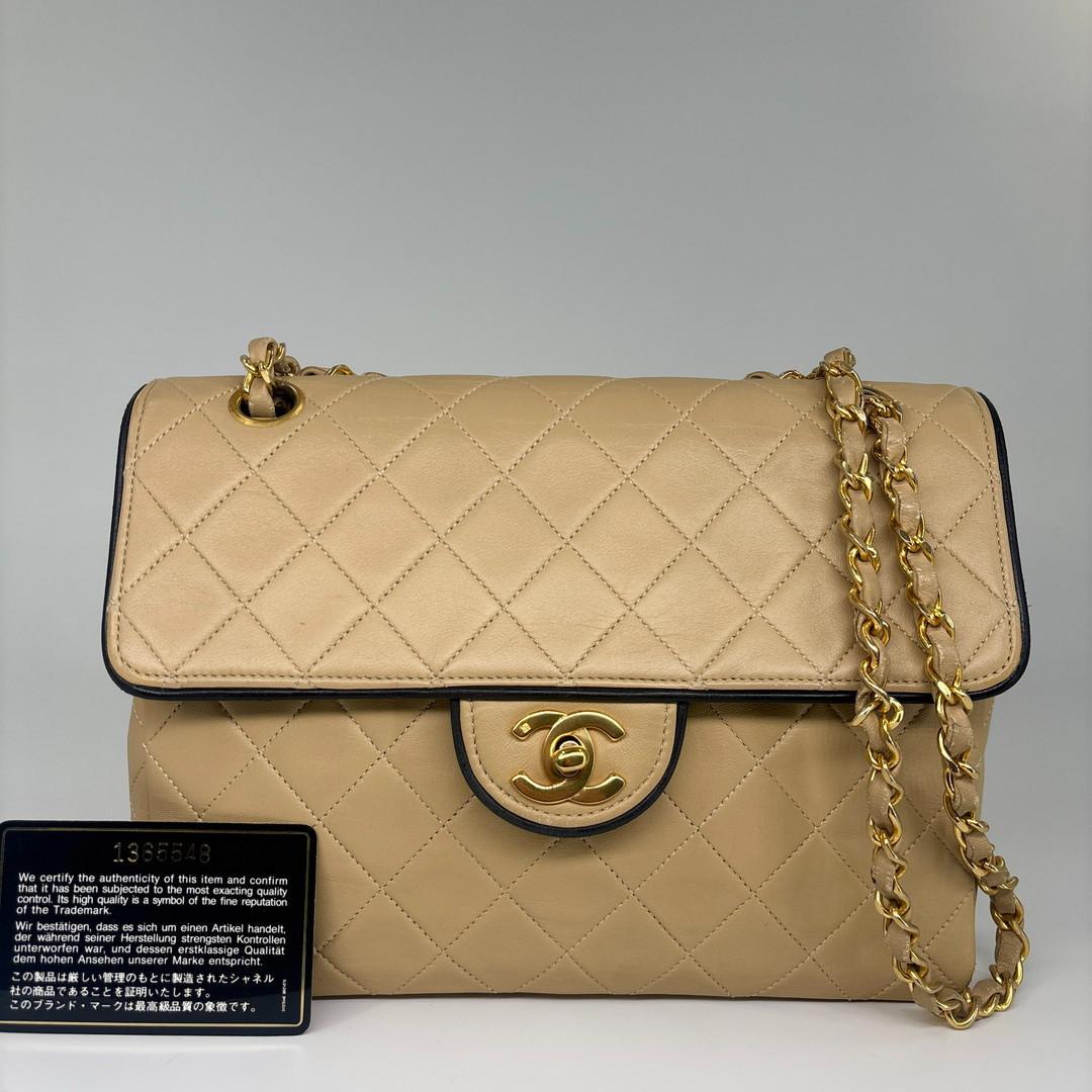 極美品 シャネル マトラッセ バイカラー ベージュ ショルダーバッグ レディース