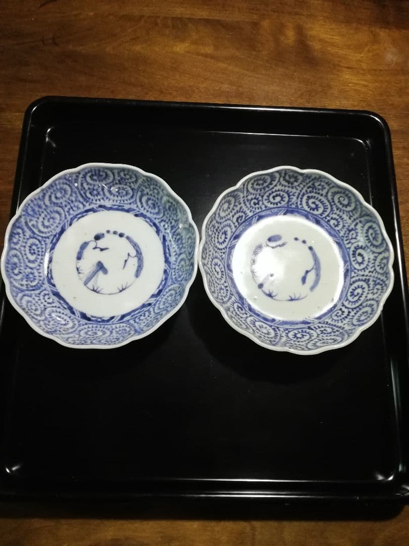 (古伊万里)蛸唐草2枚