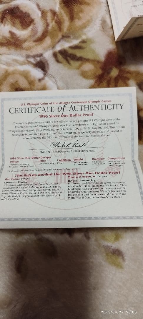 アトランタオリンピック コカコーラ 記念セット 非売品　証明書付き